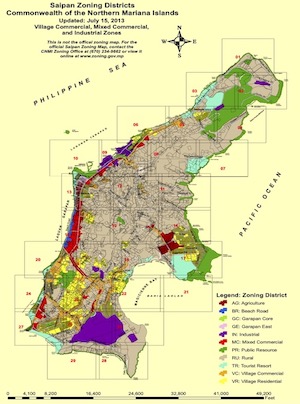 Office of Zoning July 2013 Saipan Zoning Map cover art